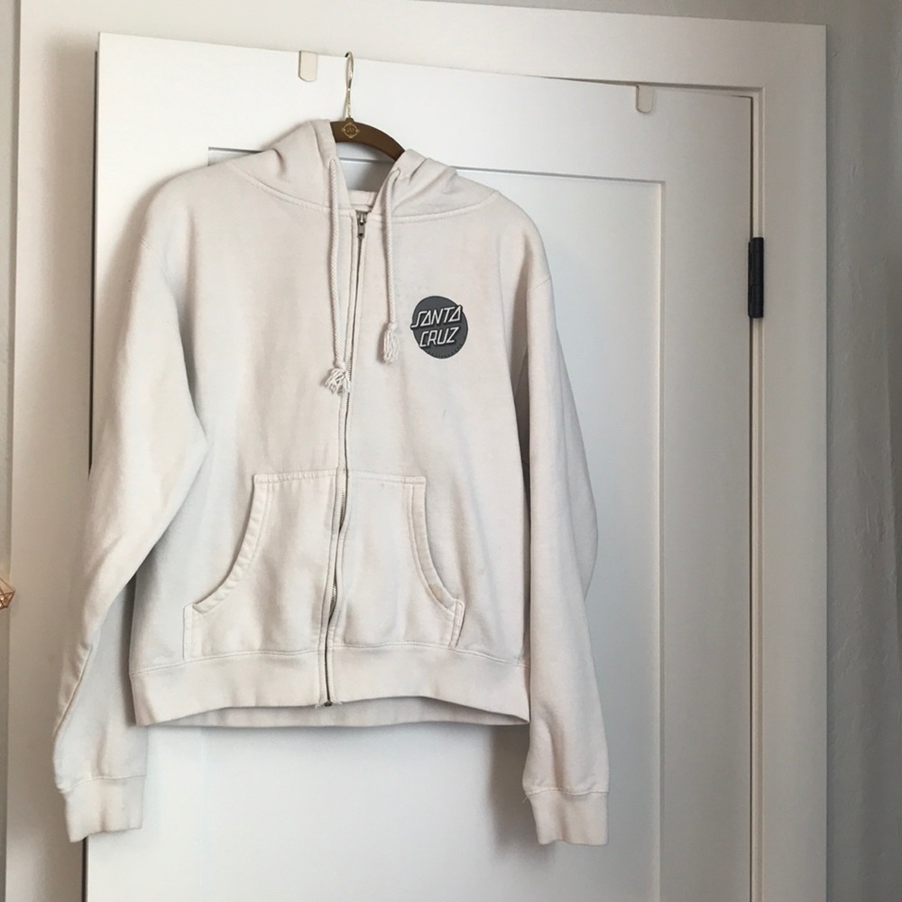 White Santa Cruz zip up sweatshirt